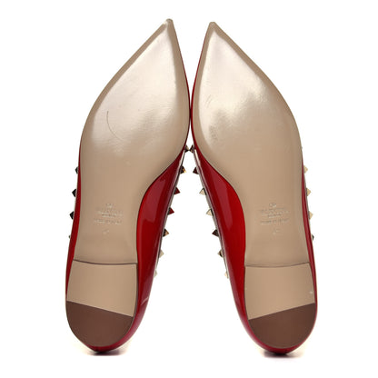 Valentino Garavani Patent Rockstud Ballerina Flats 41 Rosso Valentino Poudre 11 of 12