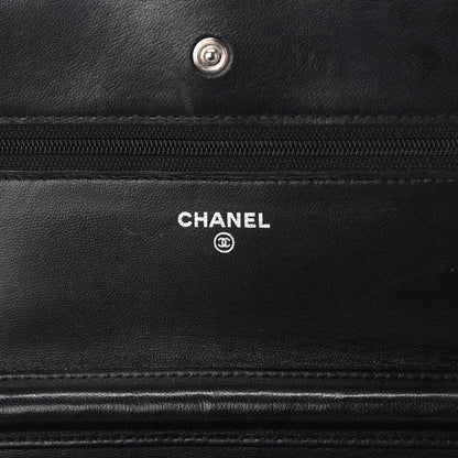 Chanel Lambskin Quilted Wallet On Chain WOC Black 6 of 10