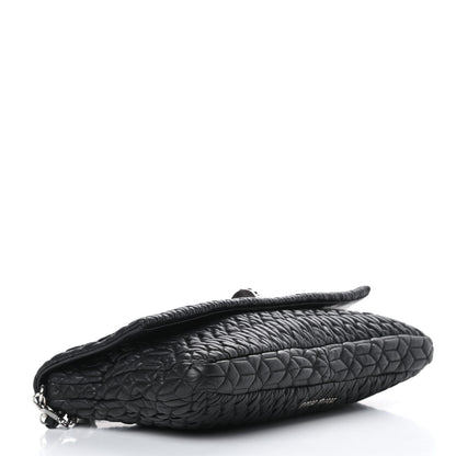 Miu Miu Nappa Matelasse Crystal Flap Clutch Black 4 of 15