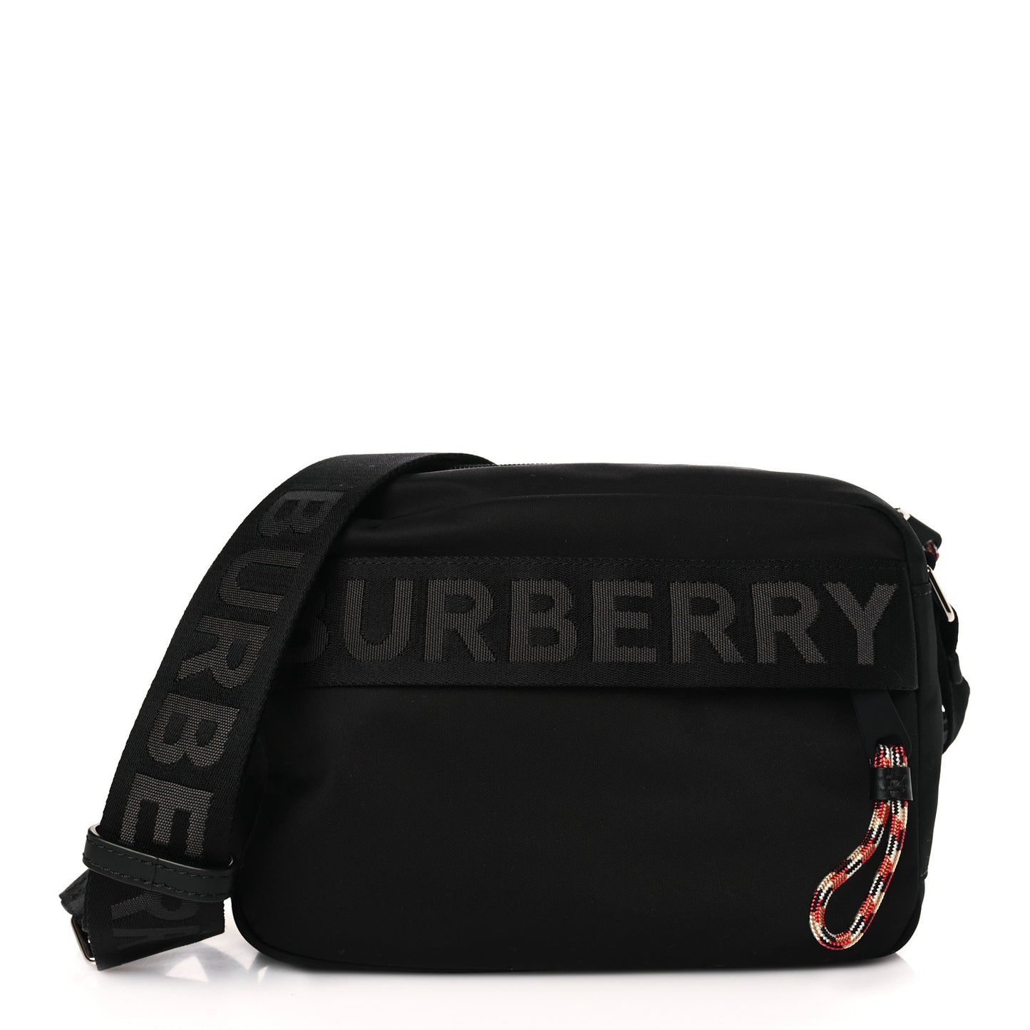 Nylon Logo Detail Crossbody Bag Black