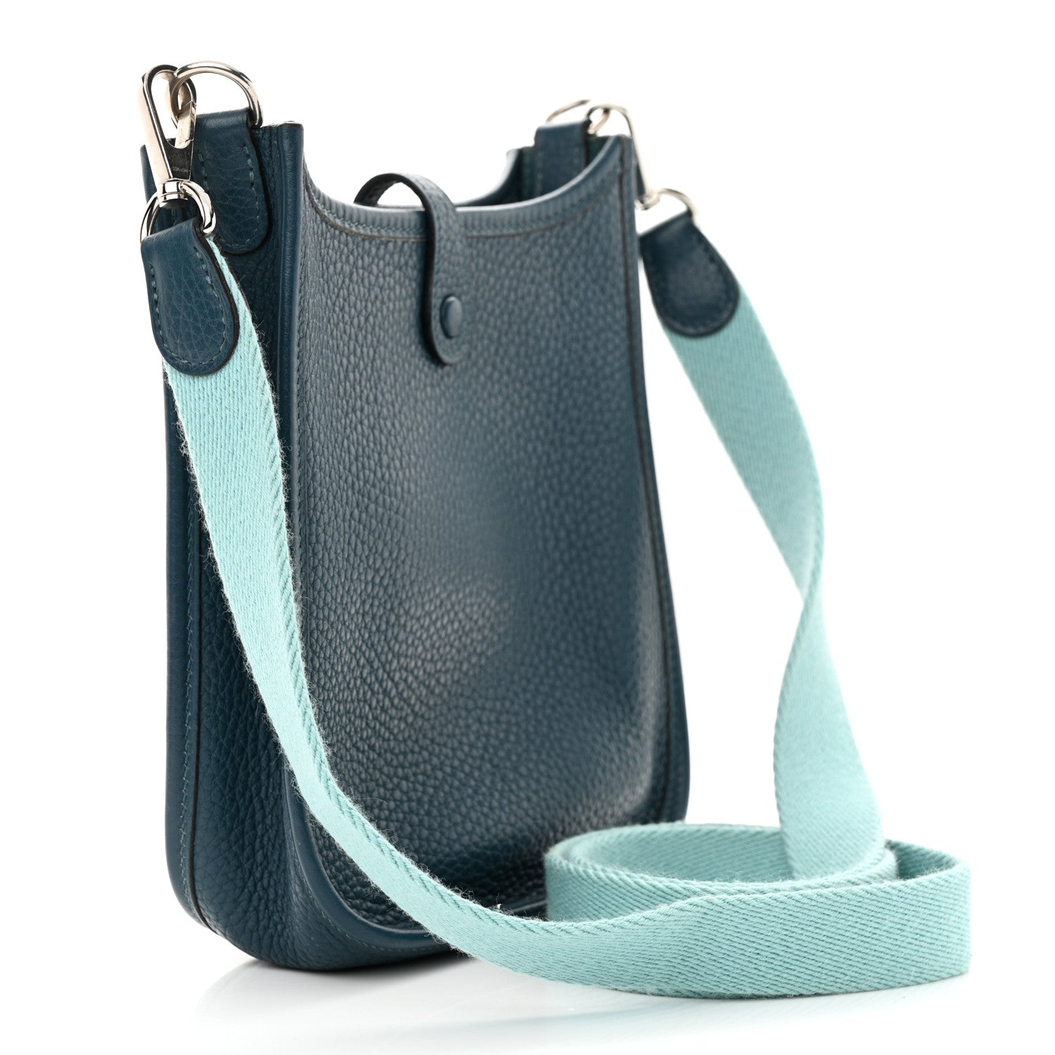 Hermes Taurillon Clemence Amazone Evelyne TPM Colvert Bleu Atoll 3 of 10