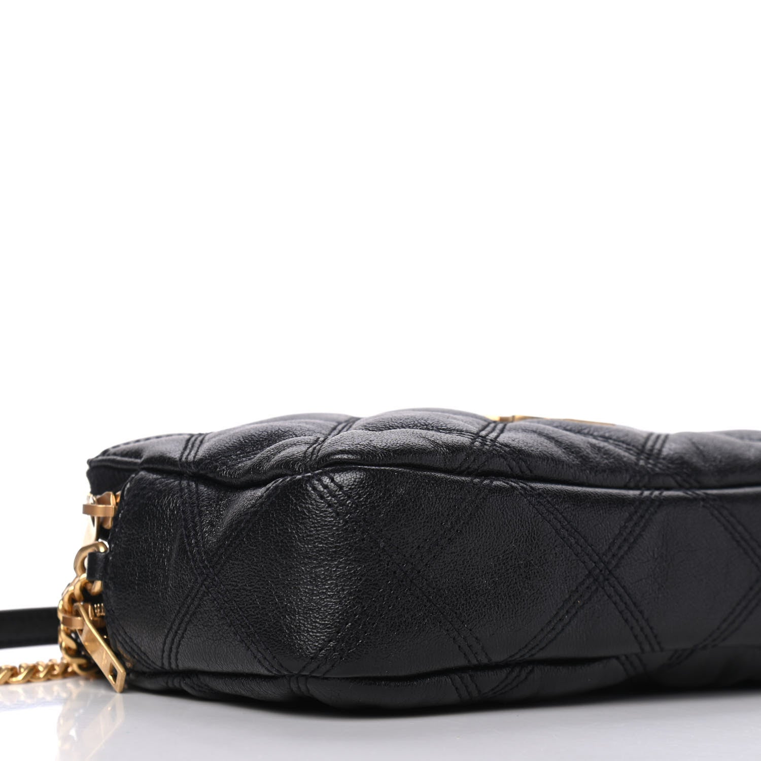 Saint Laurent Grained Lambskin Quilted Mini Becky Double Zip Bag Black 6 of 10