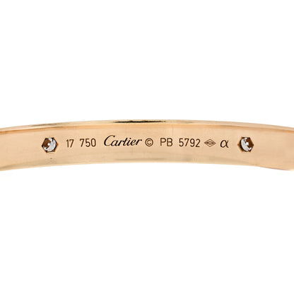 Cartier 18K Yellow Gold 4 Diamond LOVE Bracelet 17 4 of 5