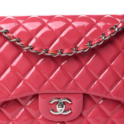Chanel Patent Quilted Jumbo Double Flap Pink 10 of 10
