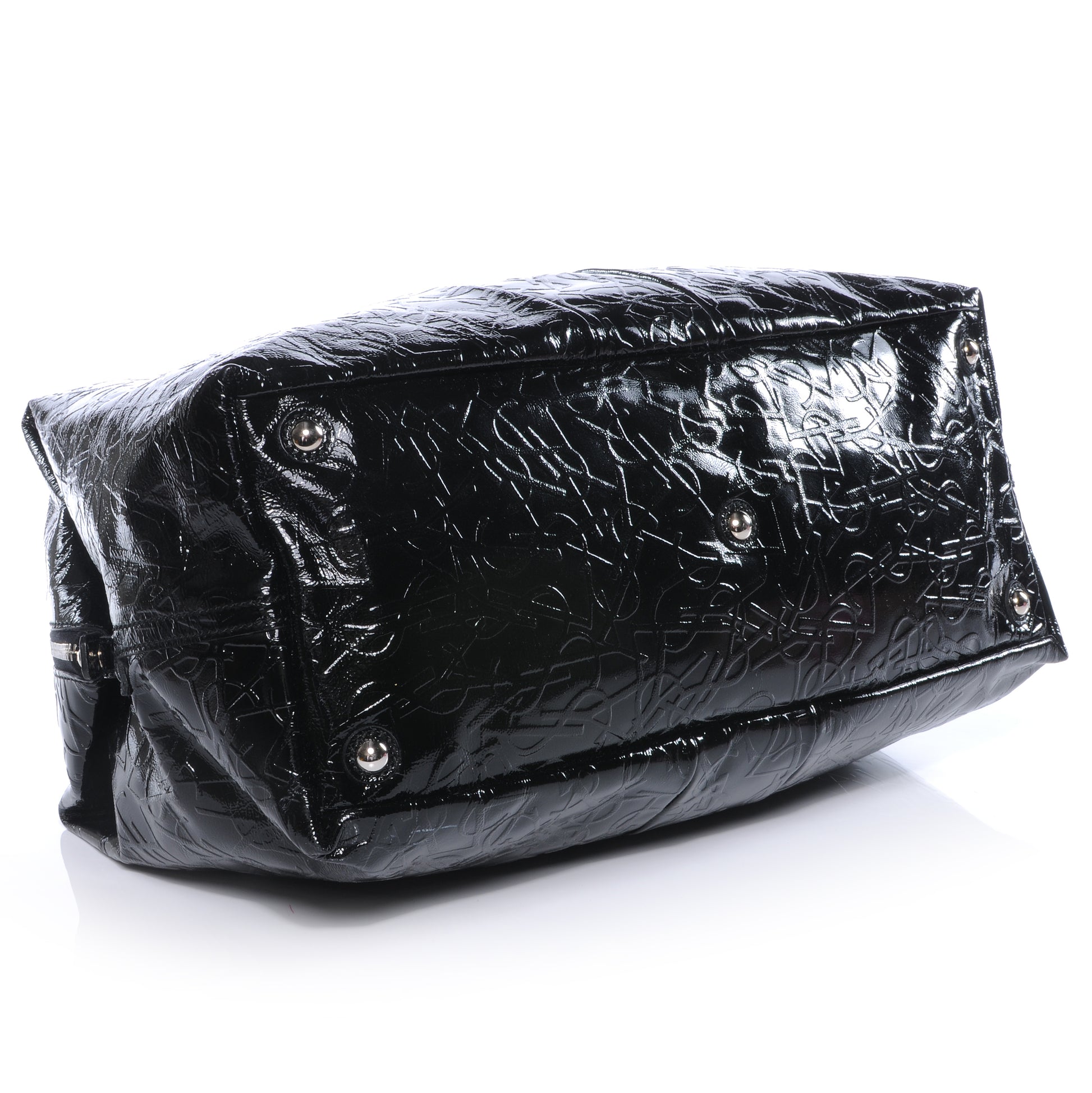 Saint Laurent Embossed Patent Medium Easy Sac Black 4 of 7