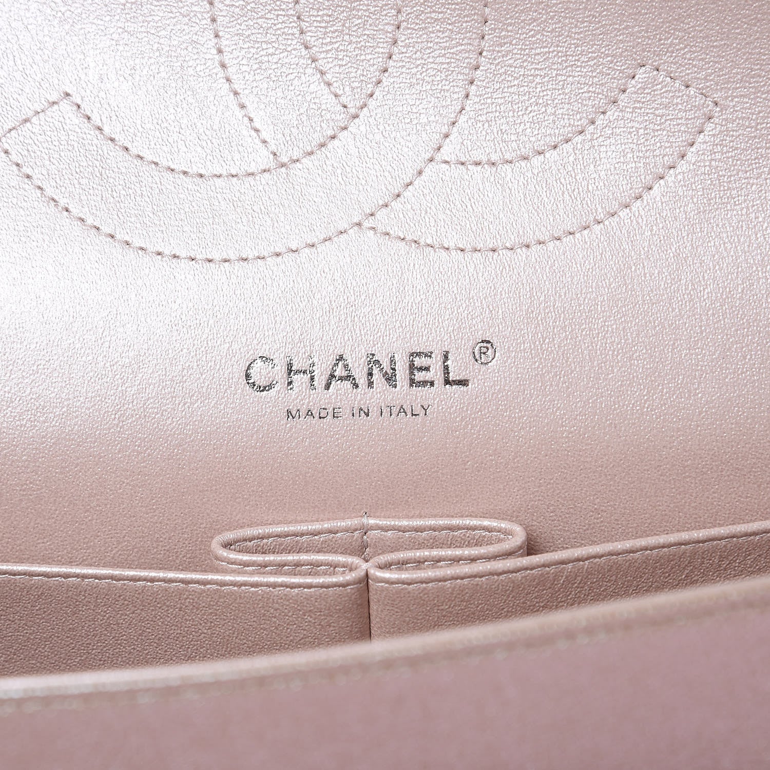 Chanel Metallic Caviar Chevron Quilted Jumbo Double Flap Light Gold 7 of 11