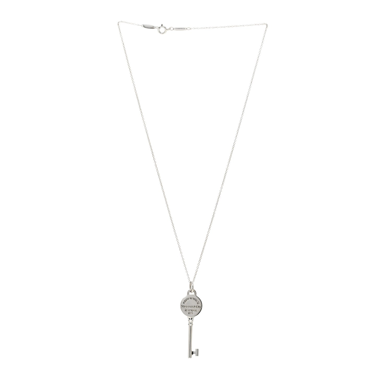 Sterling Silver Return To Tiffany Round Key Pendant Necklace