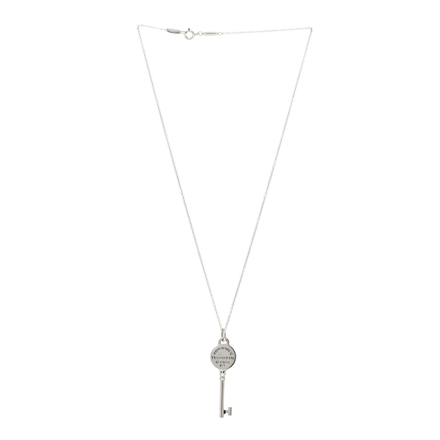 Tiffany Sterling Silver Return To Tiffany Round Key Pendant Necklace 2 of 3