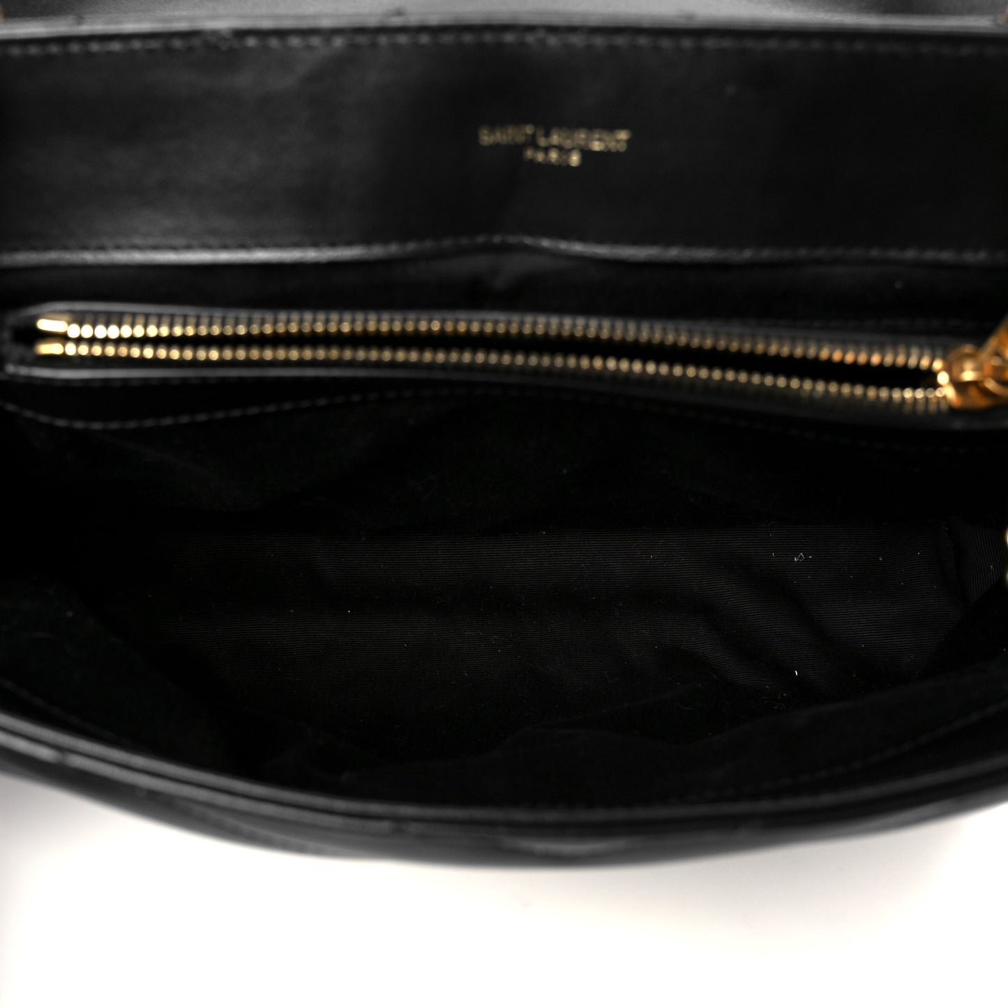 Calfskin Y Quilted Monogram Medium Loulou Chain Satchel Black