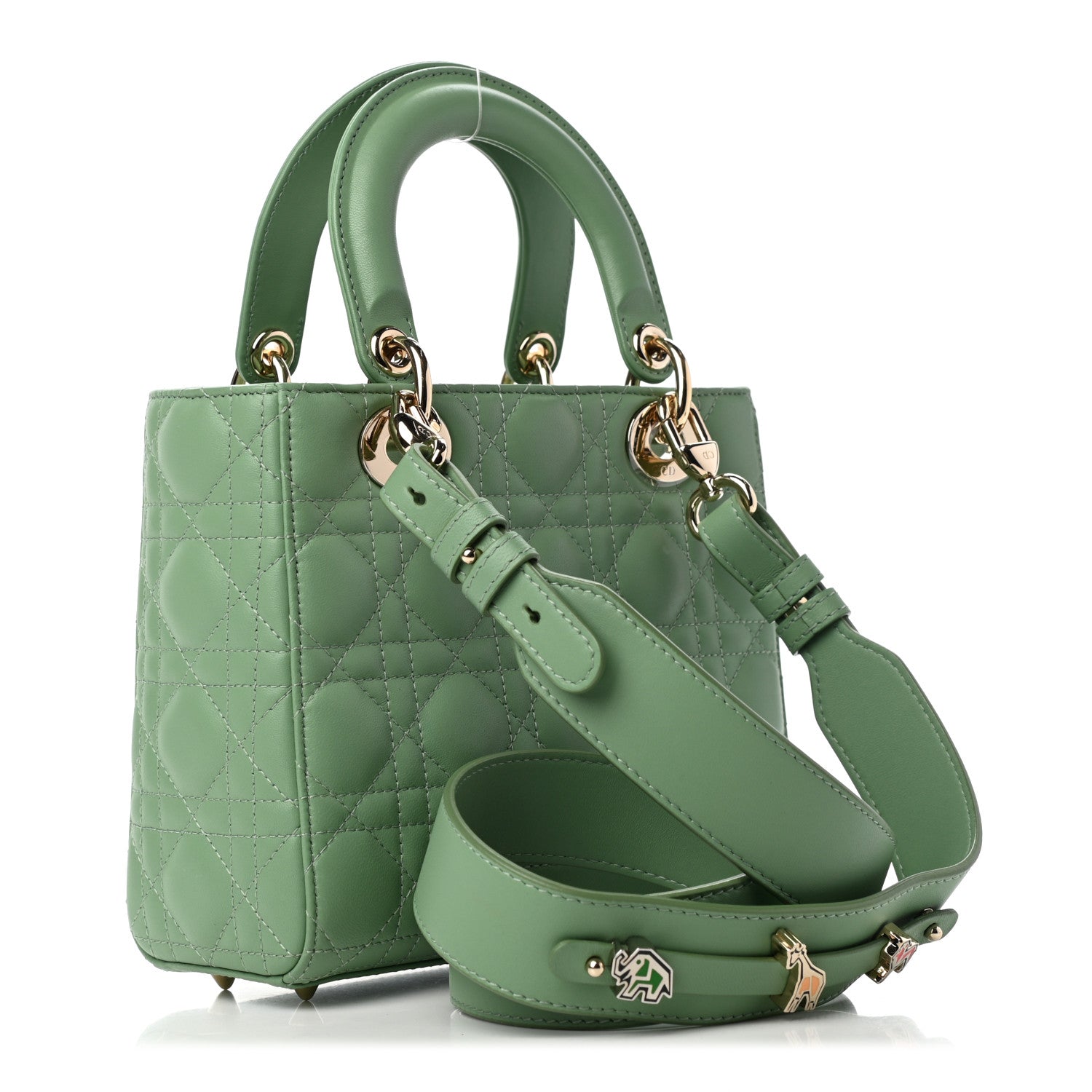 Christian Dior Lambskin Cannage Small My ABCDior Lady Dior Green 2 of 6