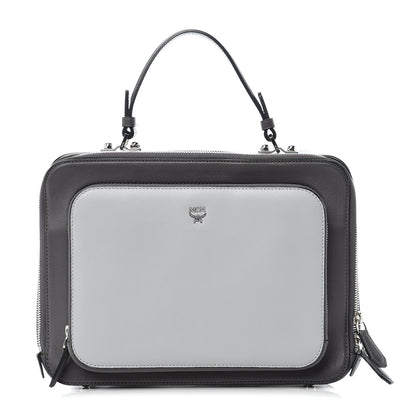 MCM Calfskin Top Handle Bag Mono Grey 1 of 10