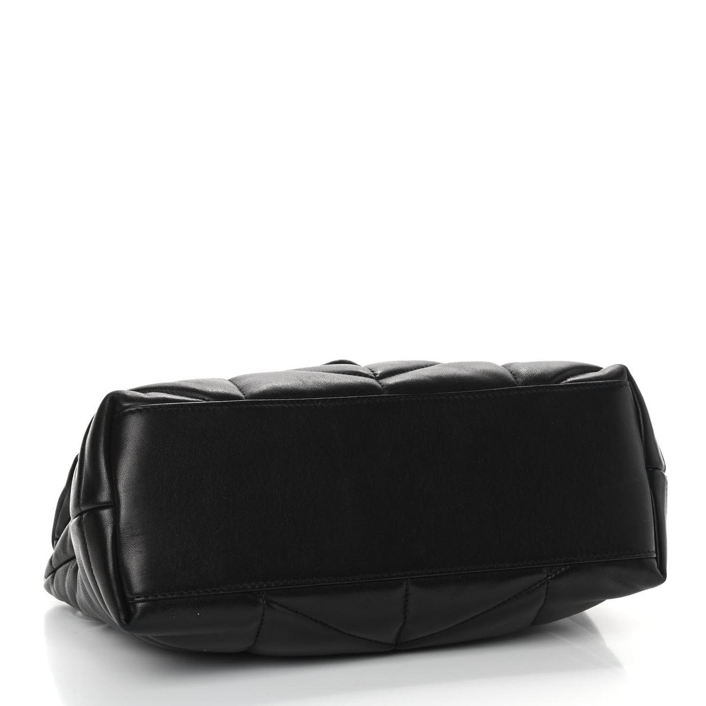 Lambskin Quilted Small Loulou Puffer Monogram Chain Satchel Black