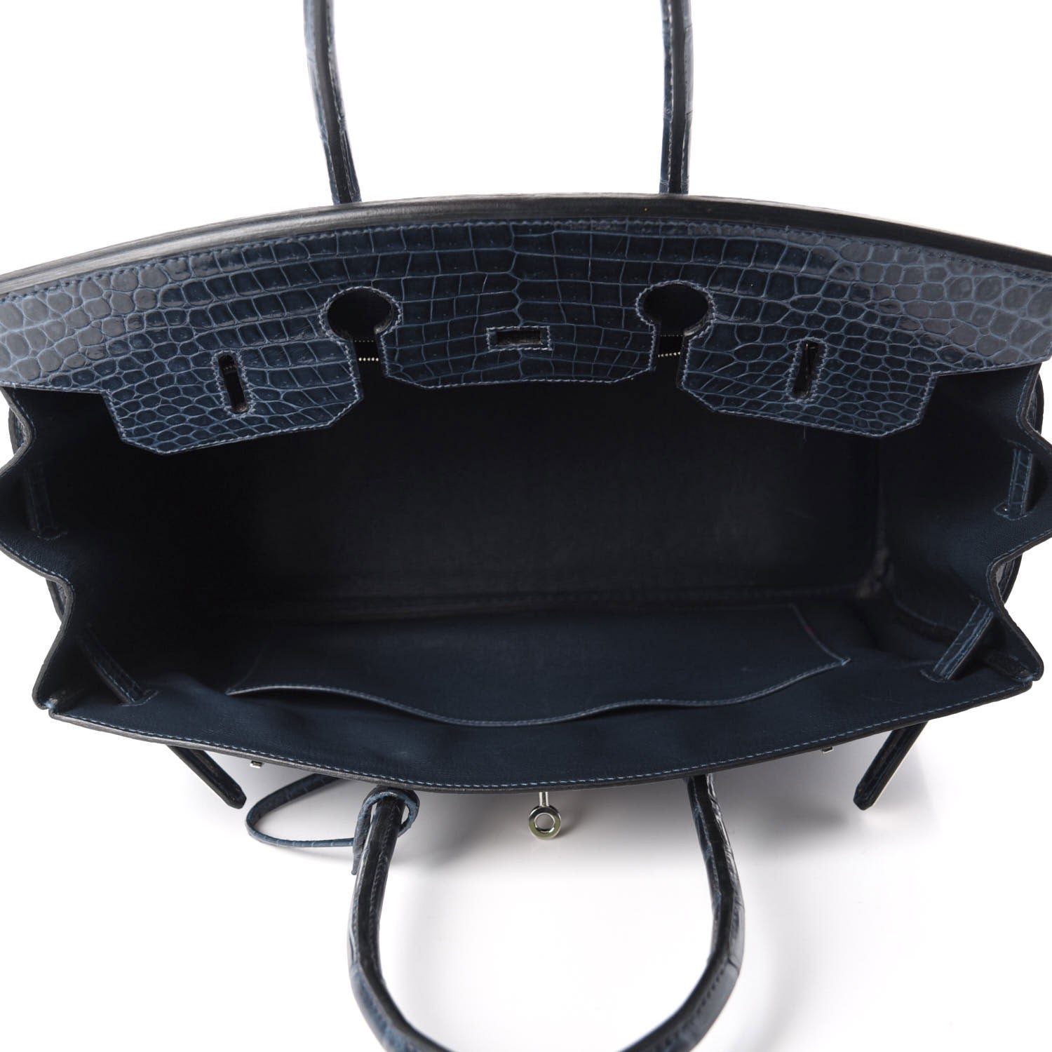 Hermes Shiny Porosus Crocodile Birkin 35 Bleu Abysse 17 of 35