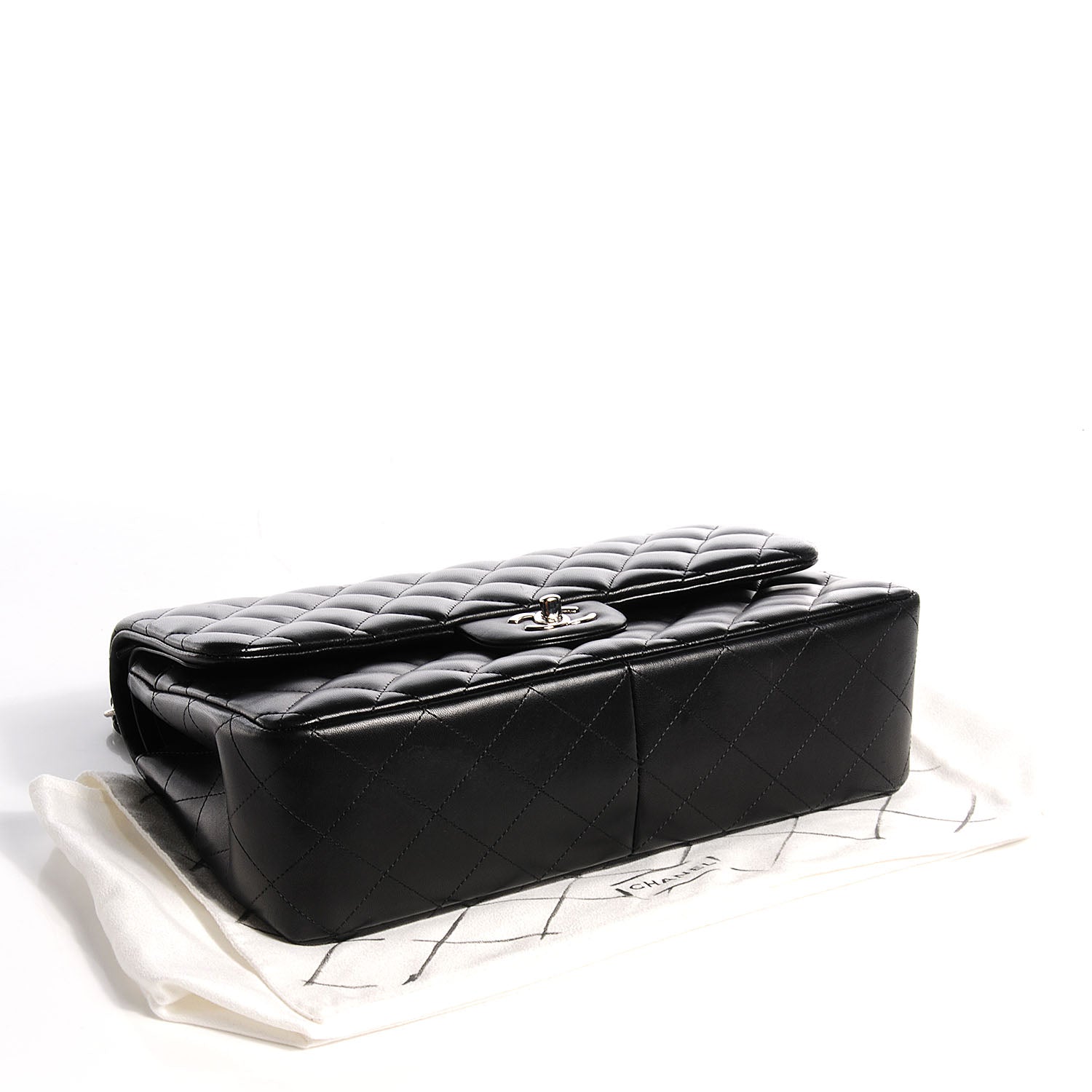 Chanel Lambskin Quilted Jumbo Double Flap Black 4 of 9
