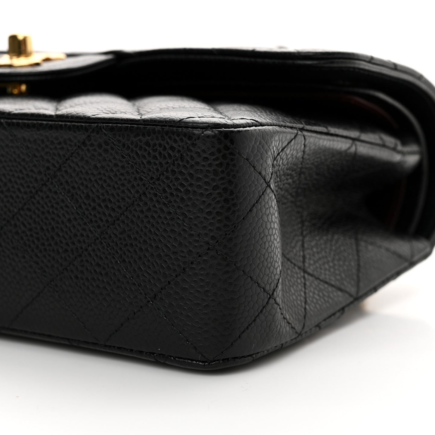 Caviar Quilted Small Double Flap Black