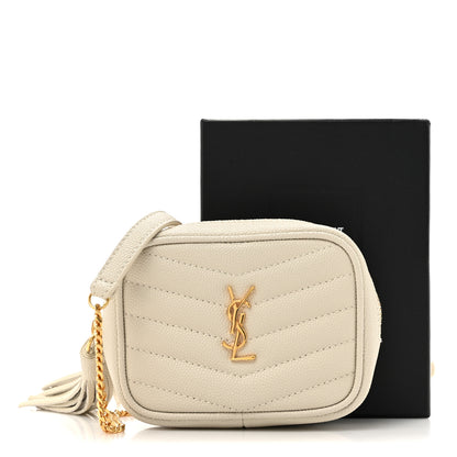 Saint Laurent Grain De Poudre Matelasse Monogram Baby Lou Camera Bag Crema Soft 11 of 11