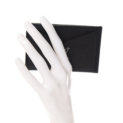 Louis Vuitton Calfskin Lockme Card Holder Black 2 of 7