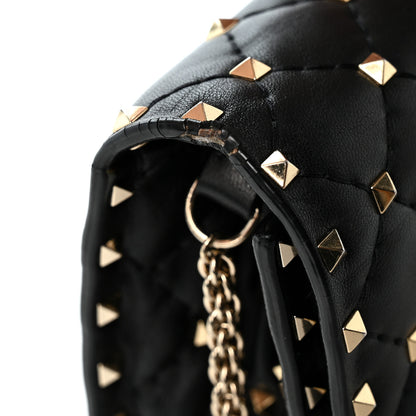 Valentino Garavani Lambskin Rockstud Spike Wallet on Chain Black 12 of 12