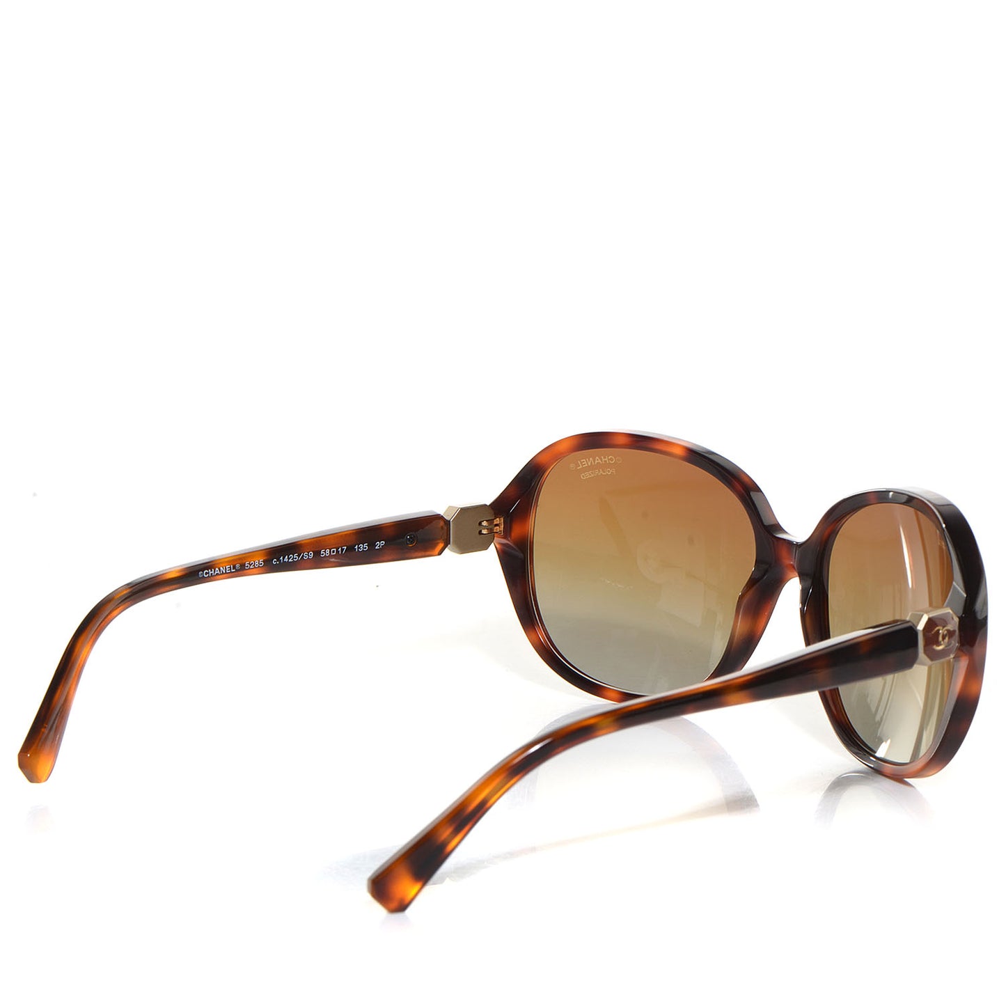 Acetate Polarized CC Round Sunglasses 5285 Brown