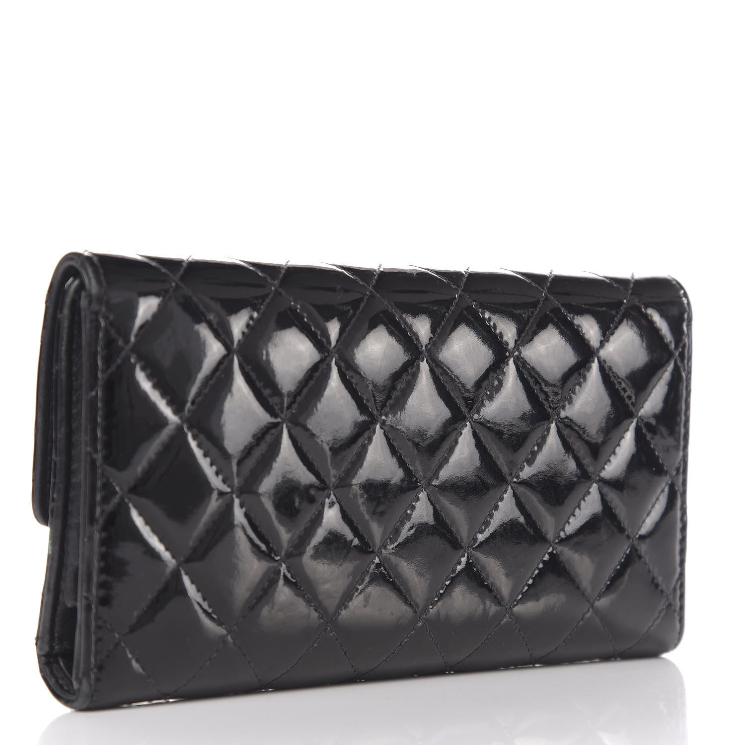 Chanel Patent Quilted Large Brilliant Flap Wallet Black 3 of 11