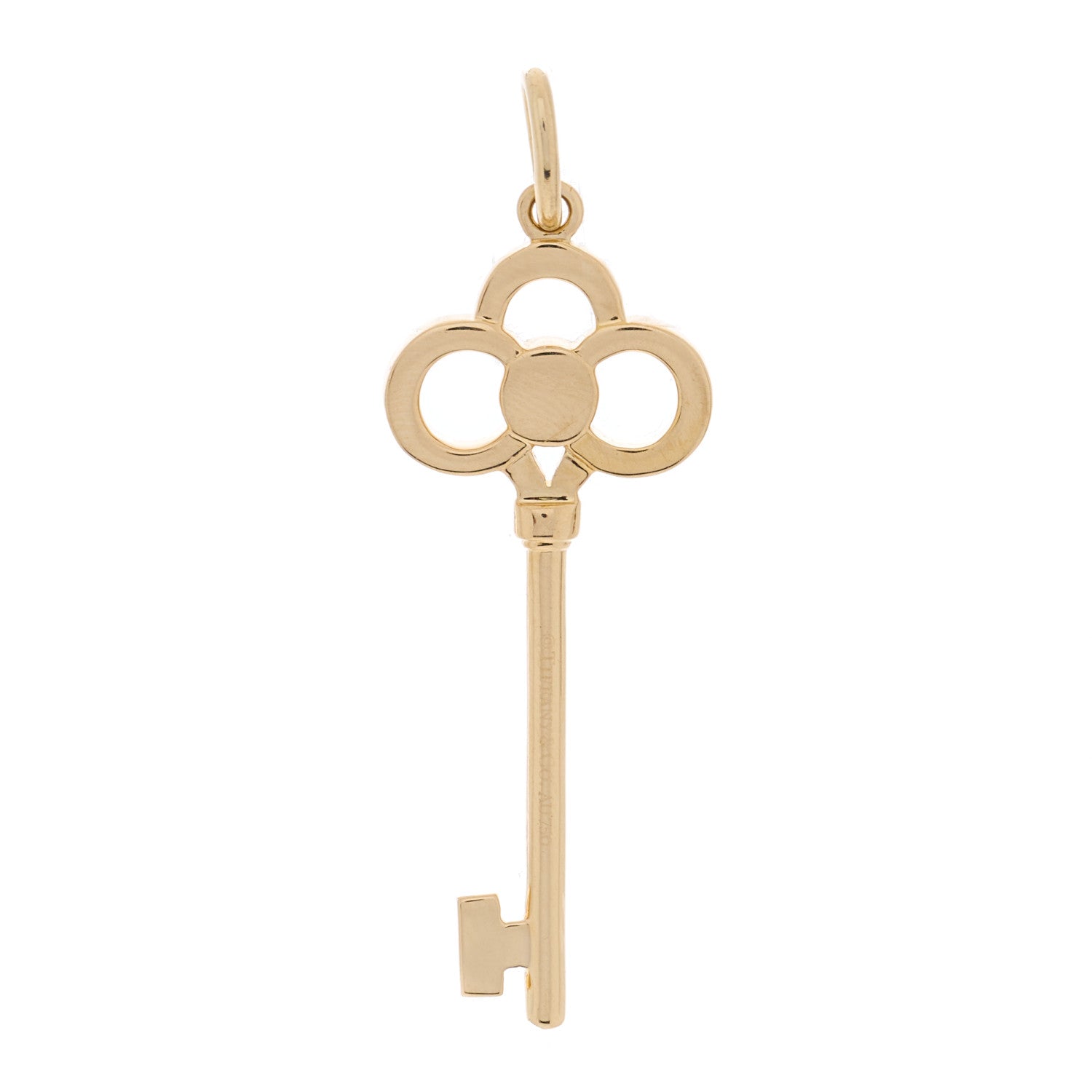 Tiffany 18K Yellow Gold Diamond Crown Key Pendant 2 of 4