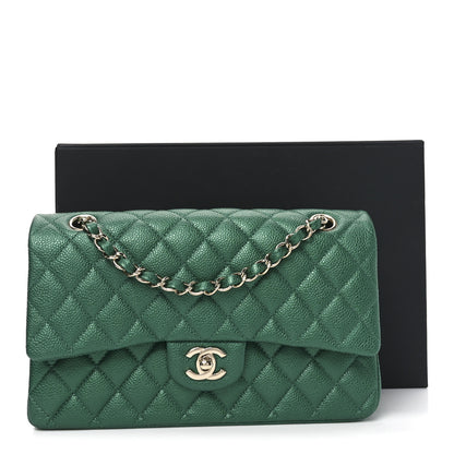 Chanel Metallic Caviar Quilted Medium Double Flap Green 11 of 11