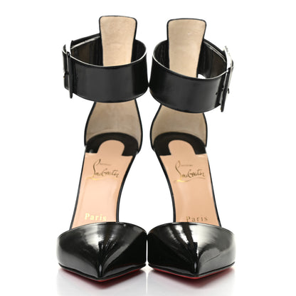 Christian Louboutin Patent Vinyl Harler 100 Ankle Strap Pumps 37.5 Black 2 of 8