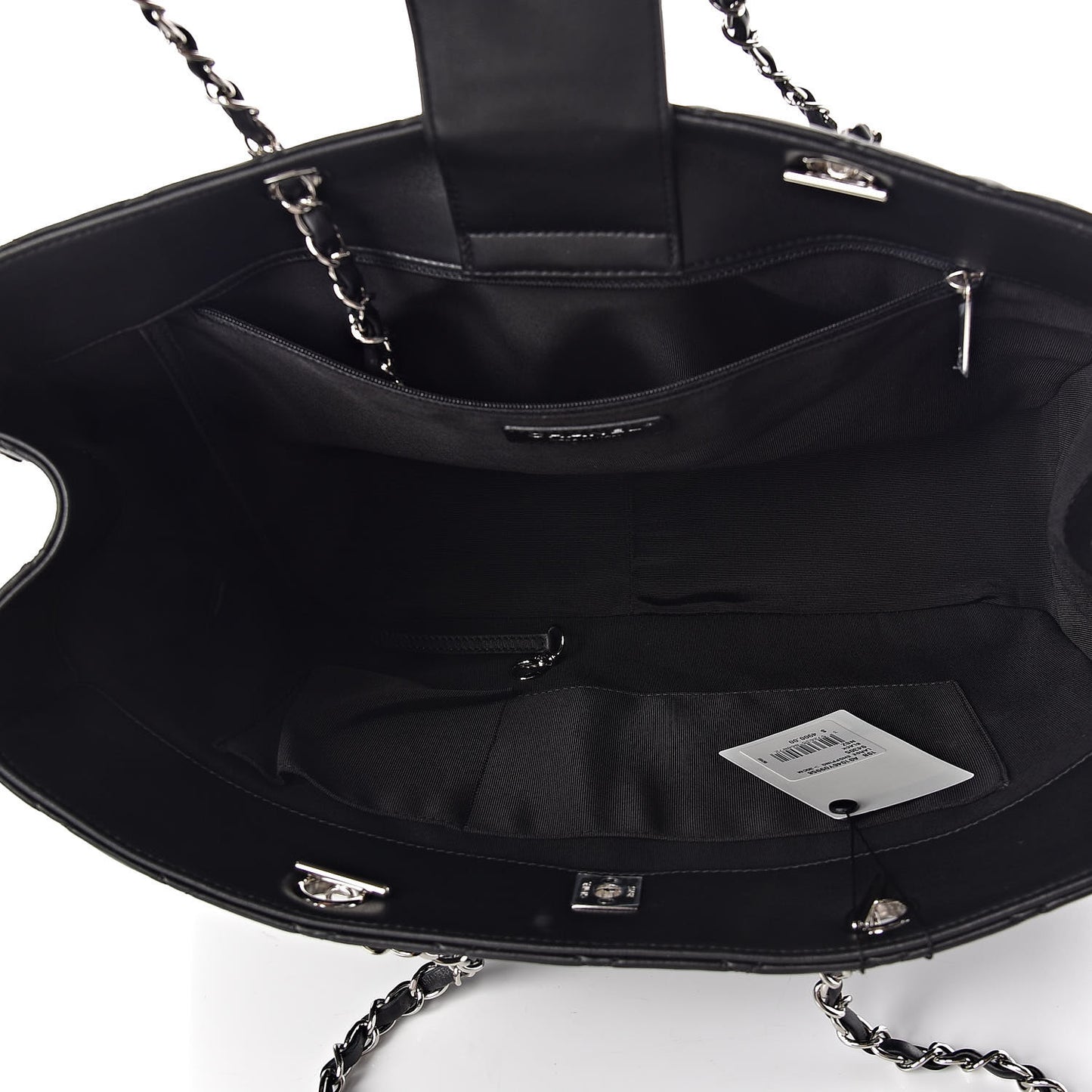 Calfskin Large Classic Shopping Tote Black