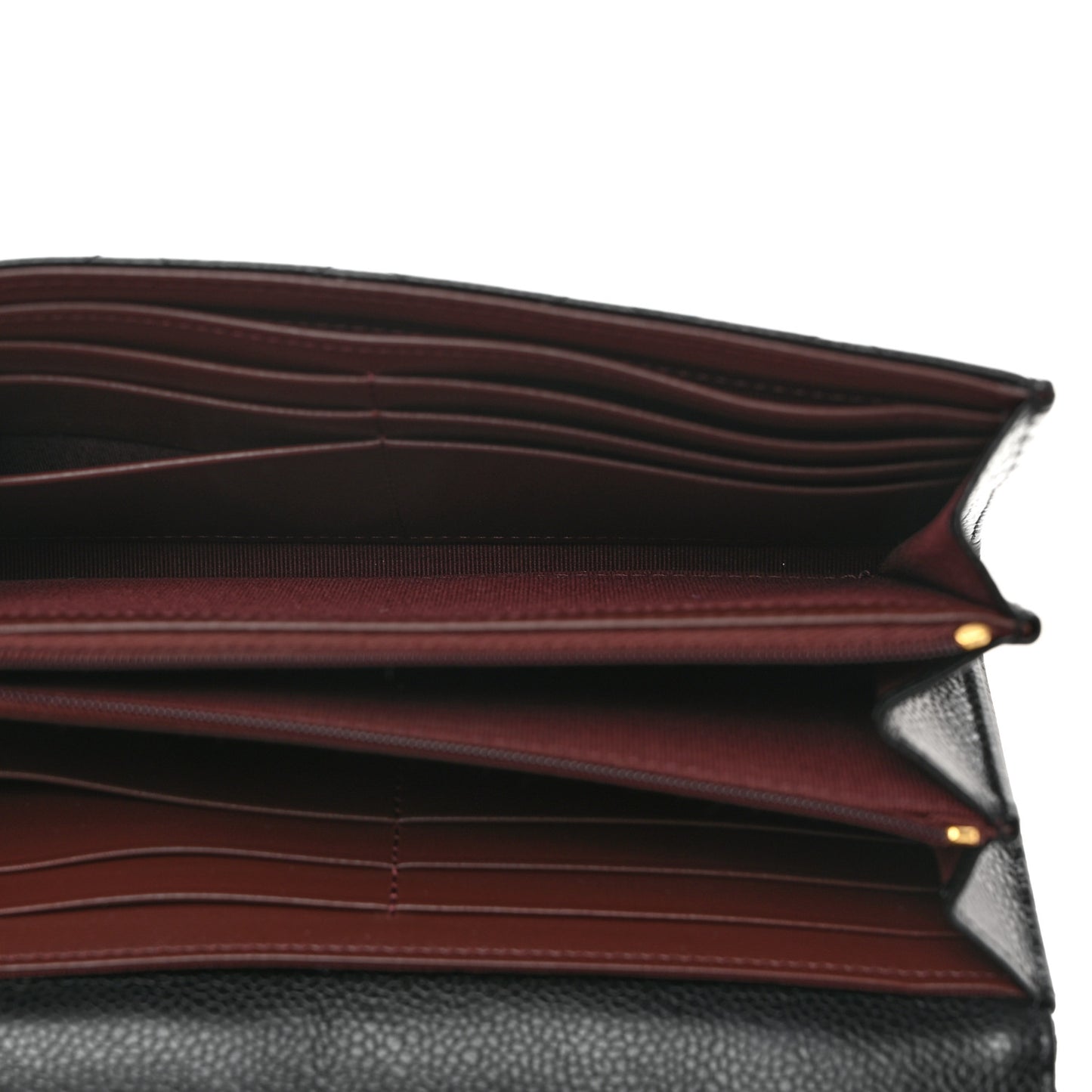 Caviar Quilted Large Gusset Flap Wallet Black