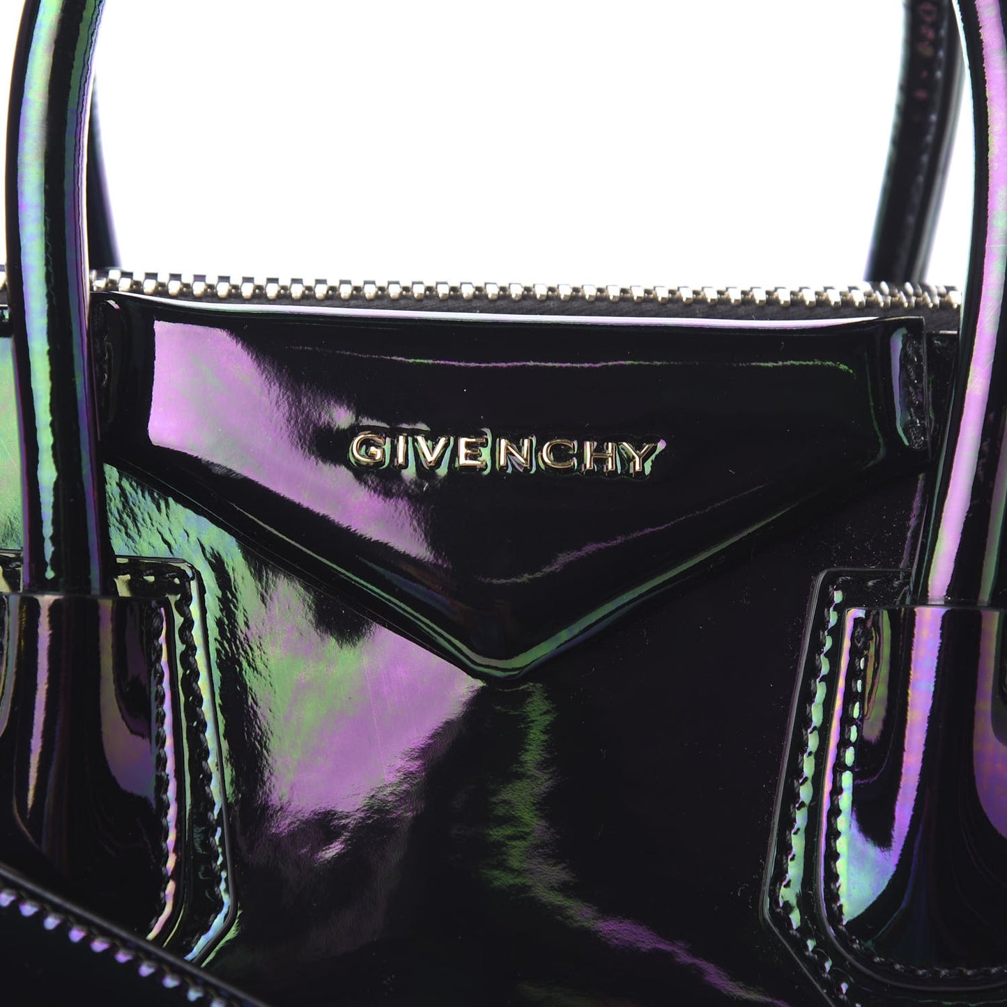 Calfskin Oil Slick Small Antigona Black