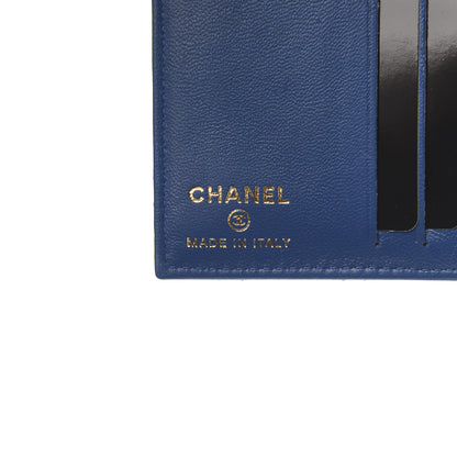 Chanel Lambskin Quilted Card Holder Wallet Blue 5 of 7