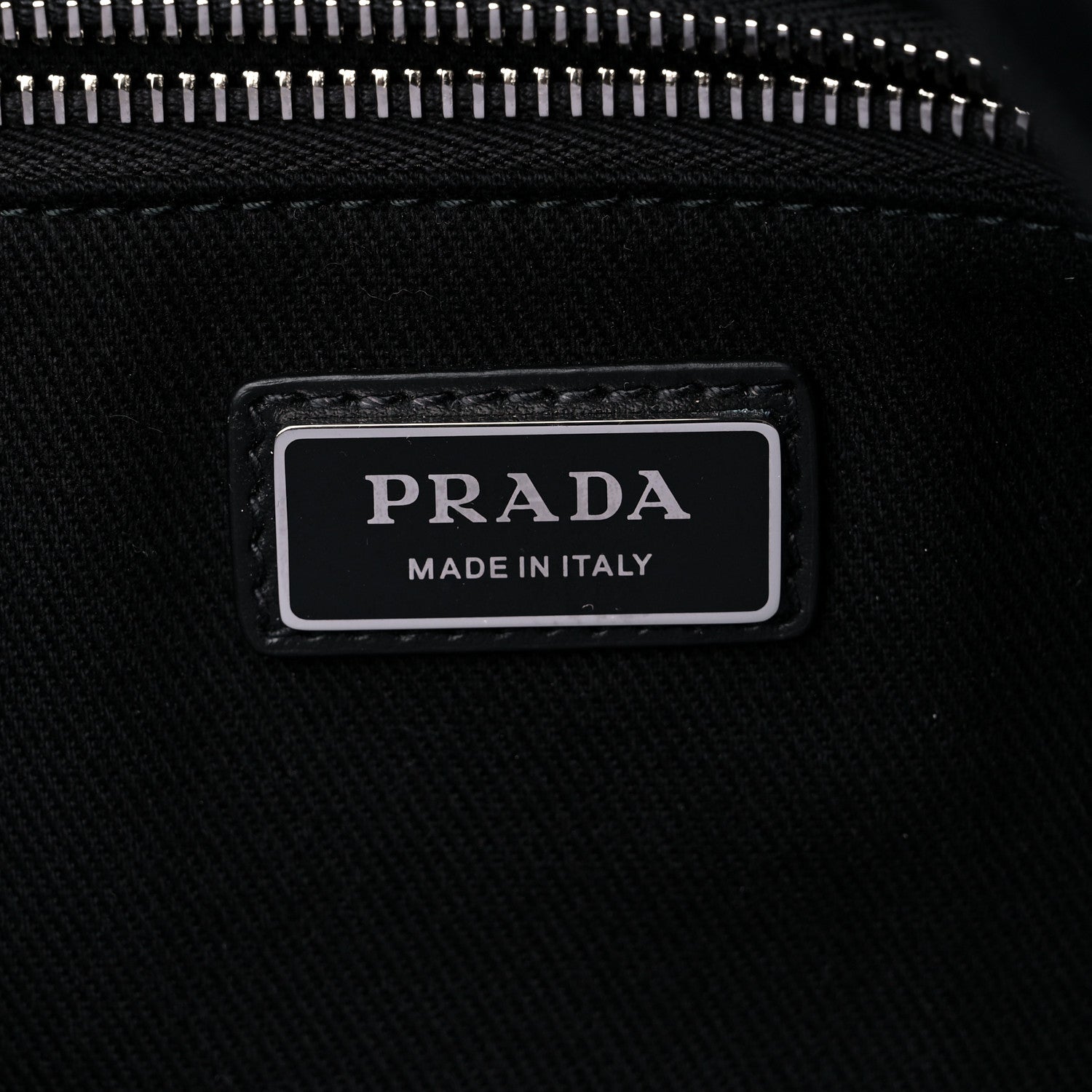 Prada Canvas Embroidered Drill Tote Black 6 of 9
