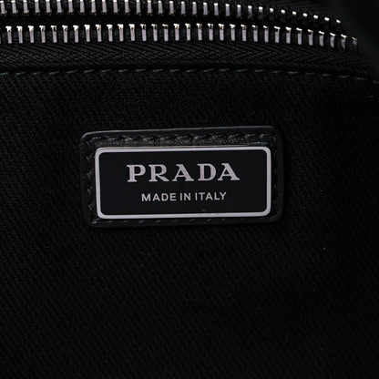 Prada Canvas Embroidered Drill Tote Black 6 of 9
