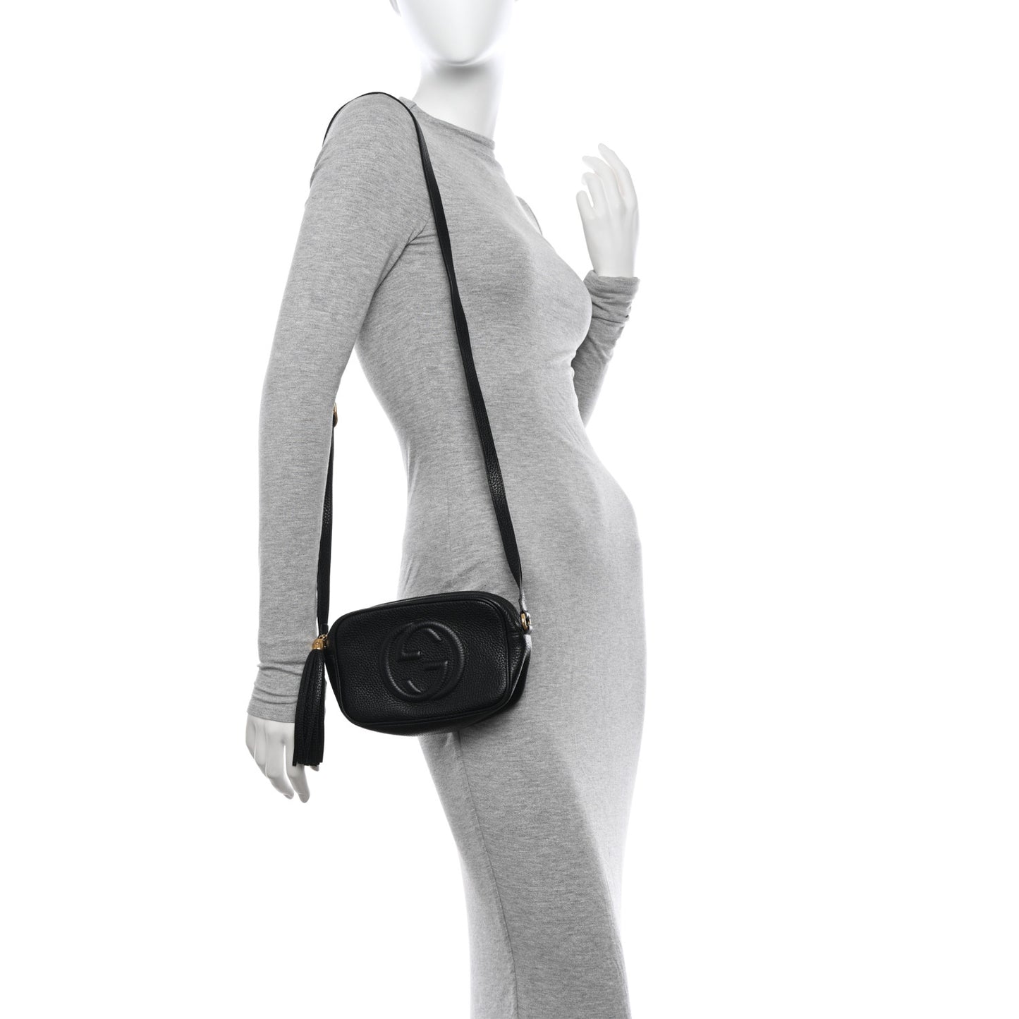 Pebbled Calfskin Mini Soho Disco Bag Black