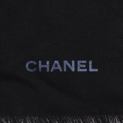 Chanel Wool Quilt Print Stole Black 5 of 5