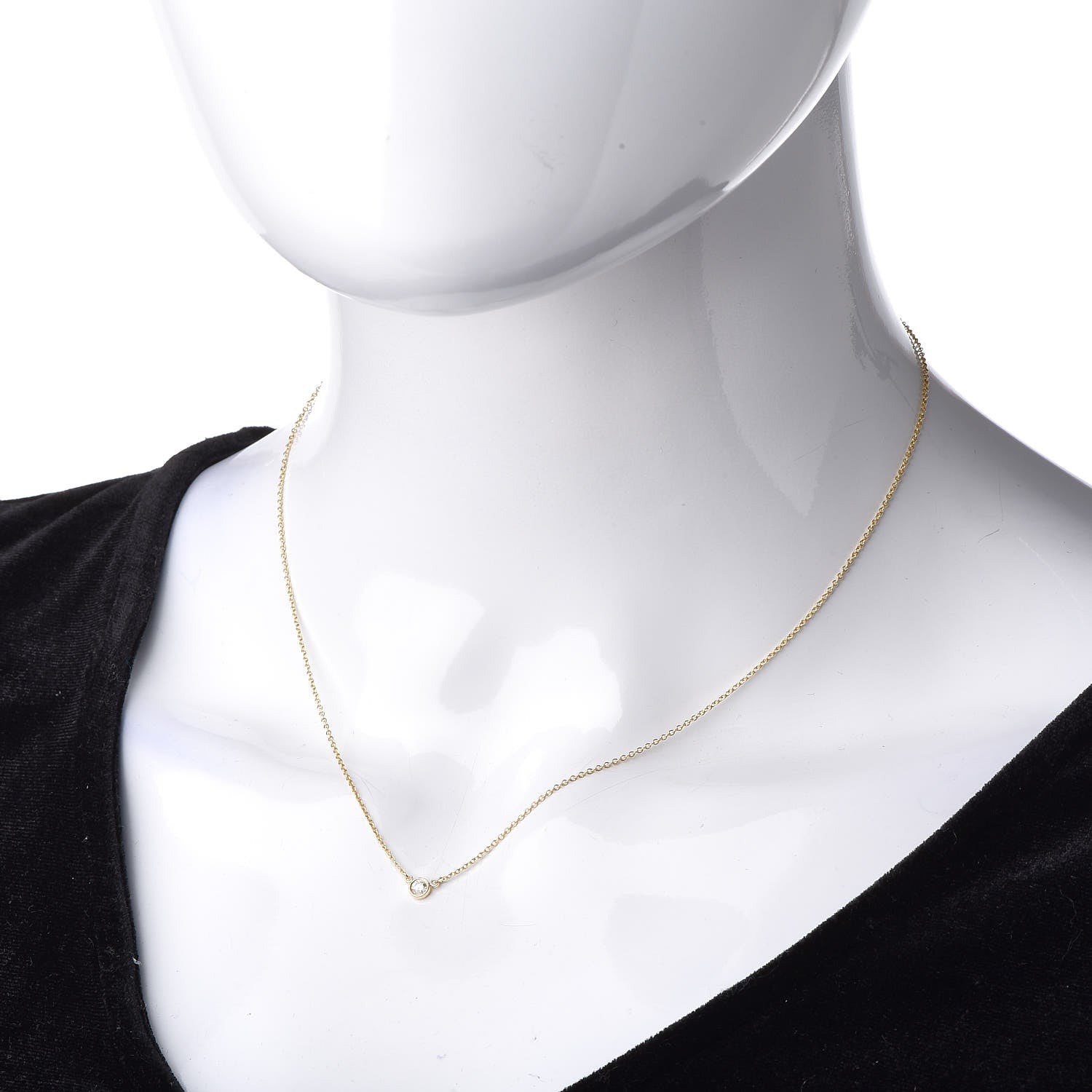 Tiffany 18K Yellow Gold Diamond .07ct Elsa Peretti Diamonds by the Yard Pendant Necklace 2 of 6