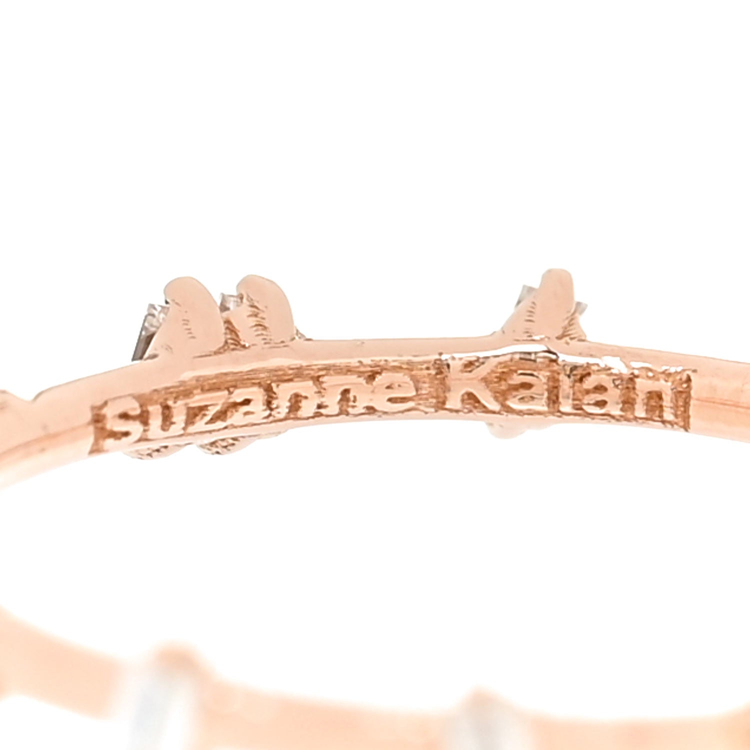 Suzanne Kalan 18K Rose Gold Diamond Barbwire Band Ring 52 6 5 of 6