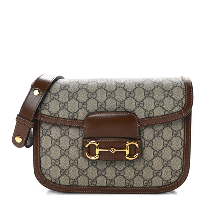 Gucci GG Supreme Monogram Horsebit 1955 Shoulder Bag Beige Brown Sugar 1 of 10
