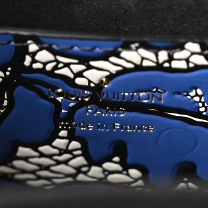 Louis Vuitton Calfskin Lace Flower Inlay Twist Shoulder Bag MM Navy Black 7 of 10