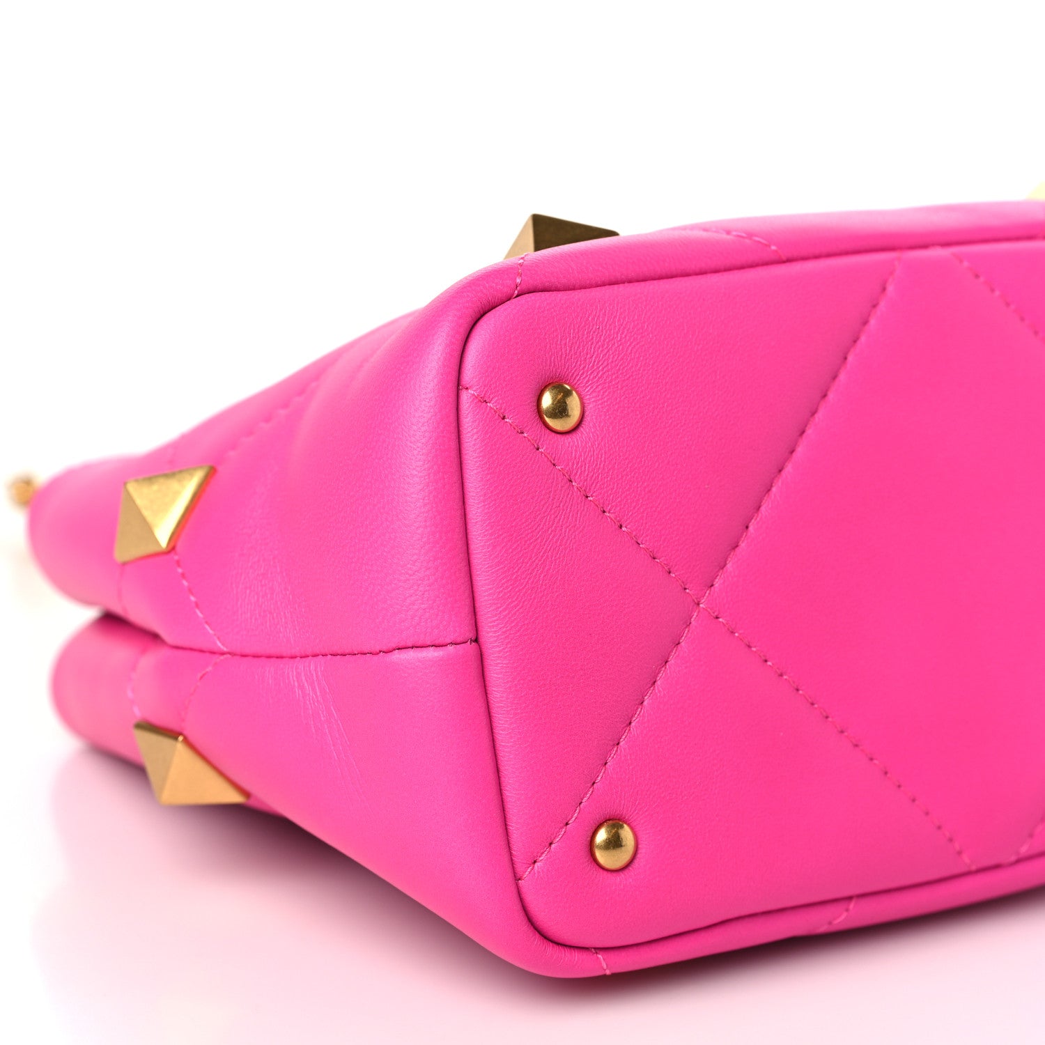 Valentino Garavani Nappa Small Roman Stud The Handle Bag Pink PP 7 of 8