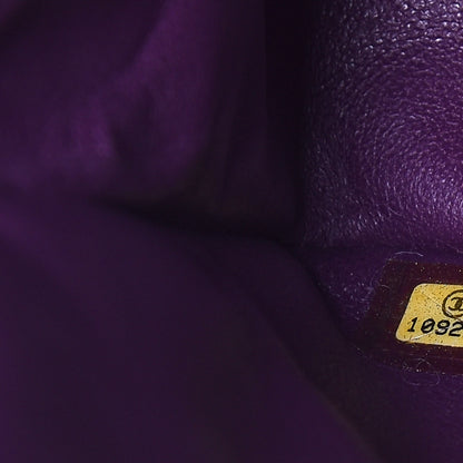 Chanel Lambskin Quilted Jumbo Single Flap Dark Purple 13 of 15