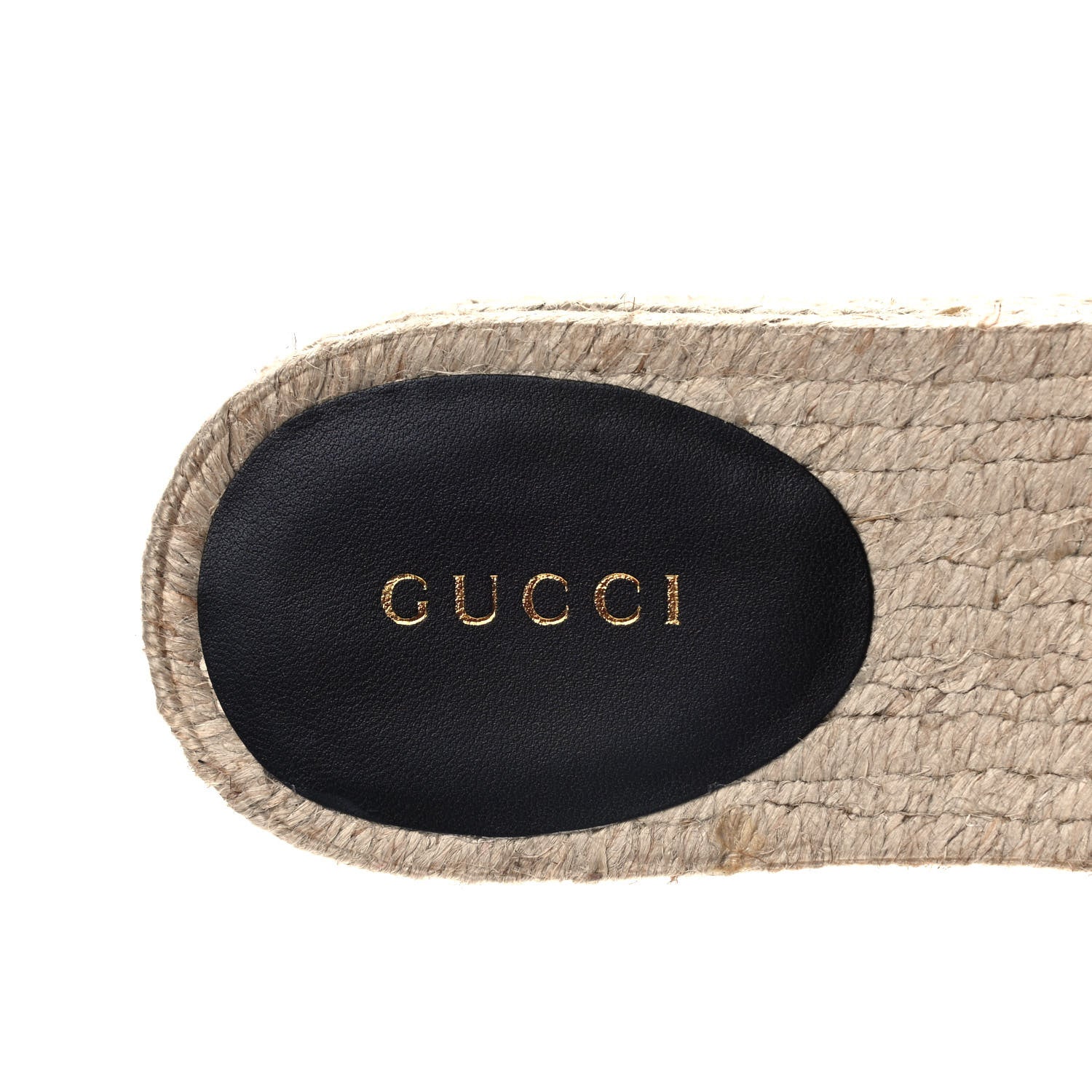 Gucci Monogram Matelasse Diagonal GG Marmont Platform Espadrille Slide Sandals 36 Beige Ebony Black 7 of 9