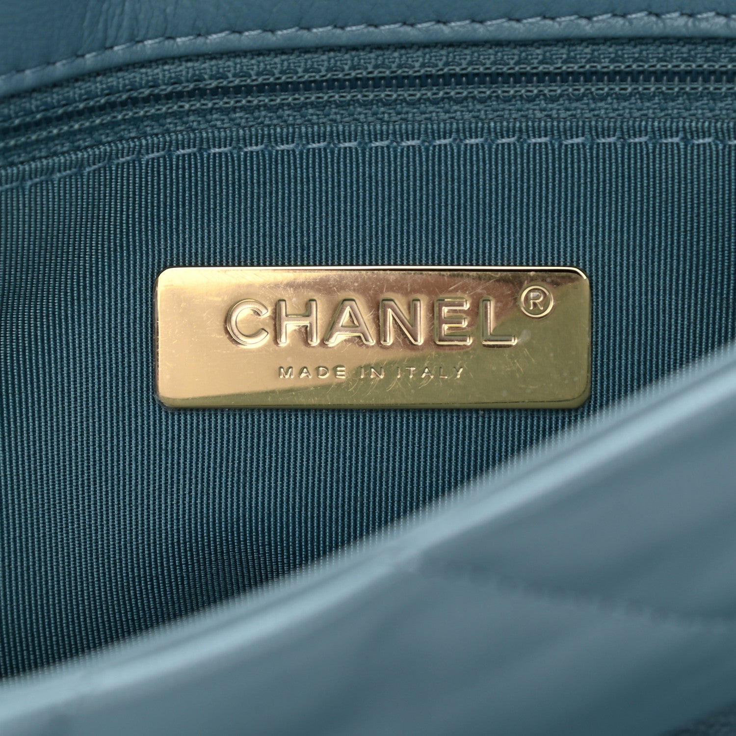 Chanel Goatskin Quilted Medium Chanel 19 Flap Light Blue 5 of 10