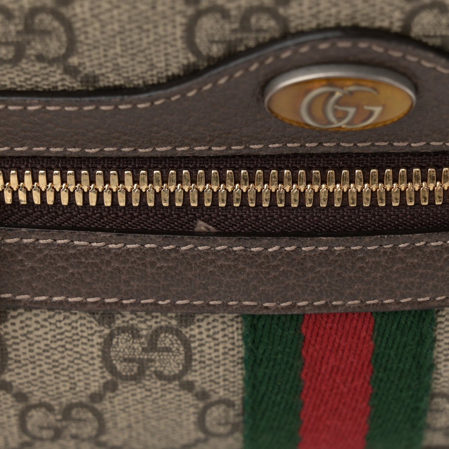 Gucci GG Supreme Monogram Web Small Ophidia Belt Bag 85 34 Dark Brown 13 of 17