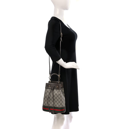 Gucci GG Supreme Monogram Web Small Ophidia Bucket Bag Brown 2 of 11
