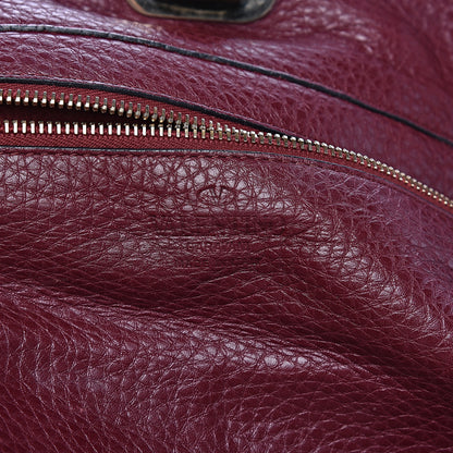 Valentino Garavani Pebbled Calfskin Medium Rockstud Tote Cremisi 9 of 14