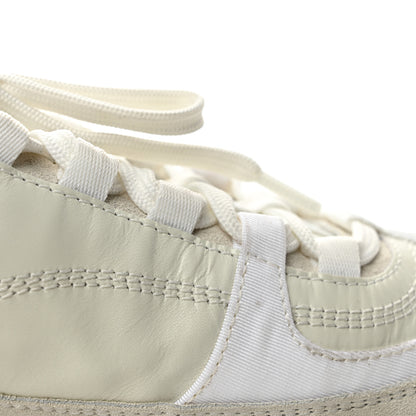 Chanel Suede Calfskin Womens CC Sneakers 39 White Black 10 of 11
