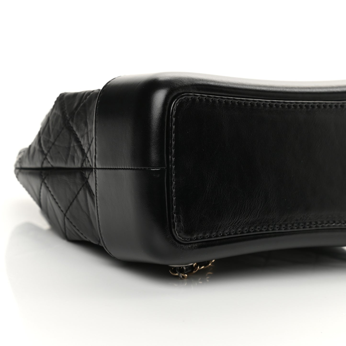 Aged Calfskin Quilted Small Gabrielle Backpack Black