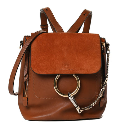 Chloe Suede Calfskin Medium Faye Backpack Tan 1 of 13