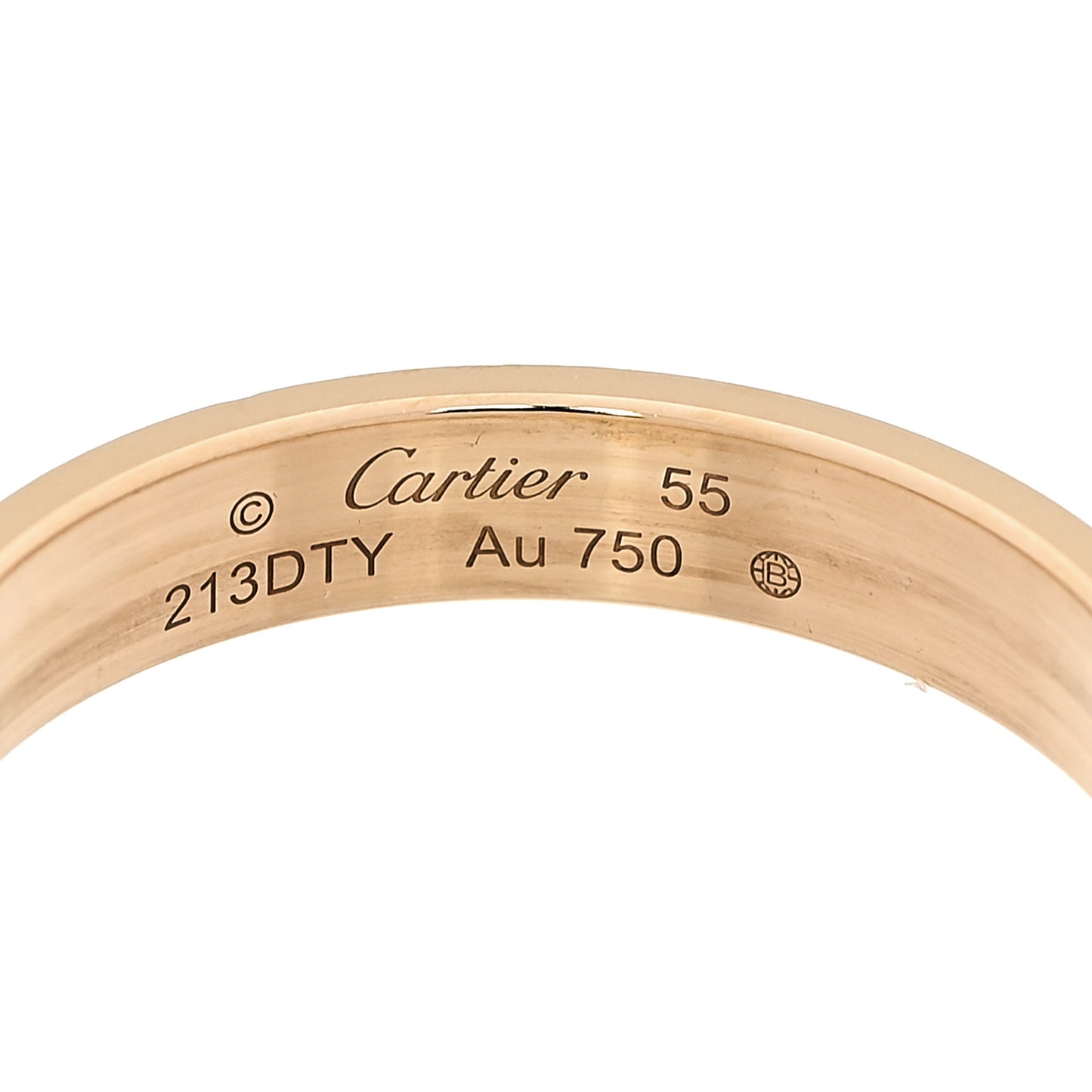 18K Yellow Gold 3.5mm LOVE Wedding Band Ring 55 7.25